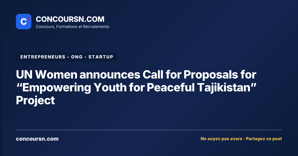 Illustration de l’article : UN Women announces Call for Proposals for “Empowering Youth for Peaceful Tajikistan” Project