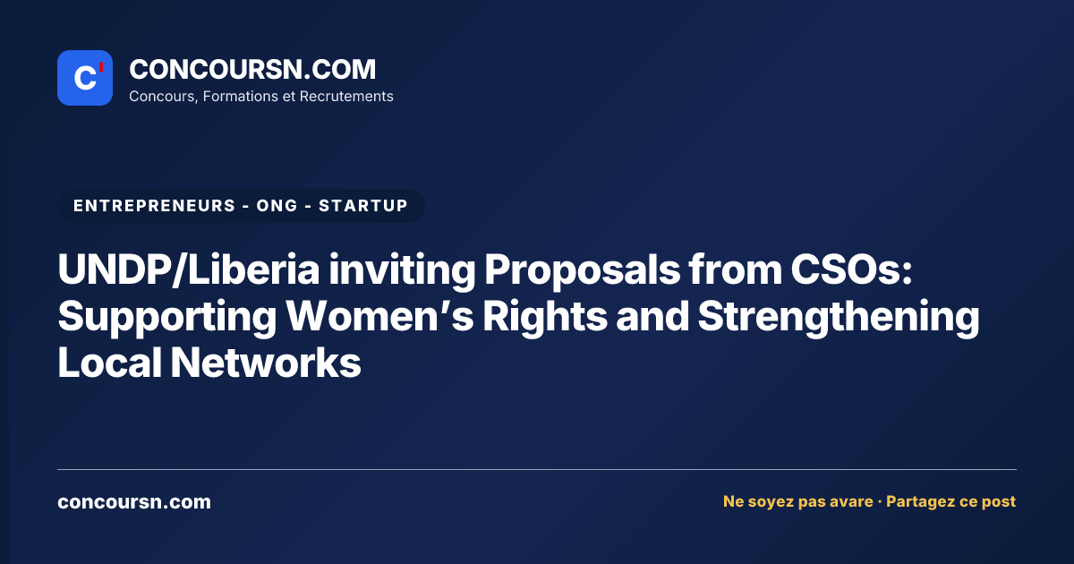 Illustration de l’article : UNDP/Liberia inviting Proposals from CSOs: Supporting Women’s Rights and Strengthening Local Networks