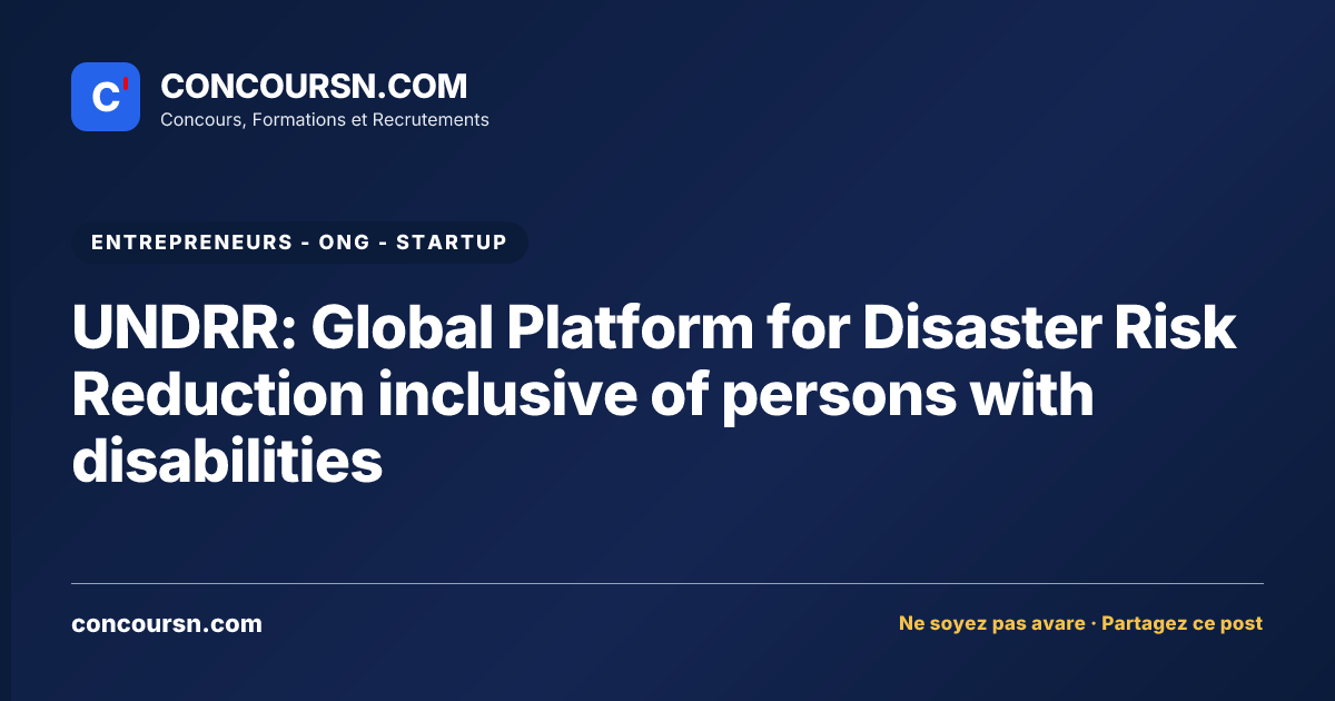 Illustration de l’article : UNDRR: Global Platform for Disaster Risk Reduction inclusive of persons with disabilities