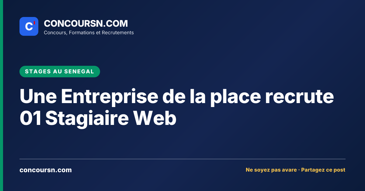 Illustration de l’article : Une Entreprise de la place recrute 01 Stagiaire Web