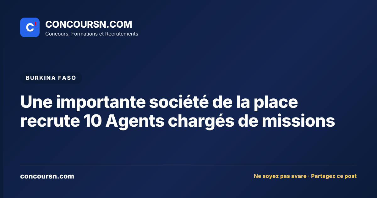 Illustration de l’article : Une importante société de la place recrute 10 Agents chargés de missions