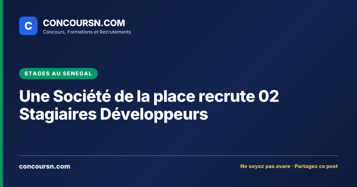 Illustration de l’article : Une Société de la place recrute 02 Stagiaires Développeurs