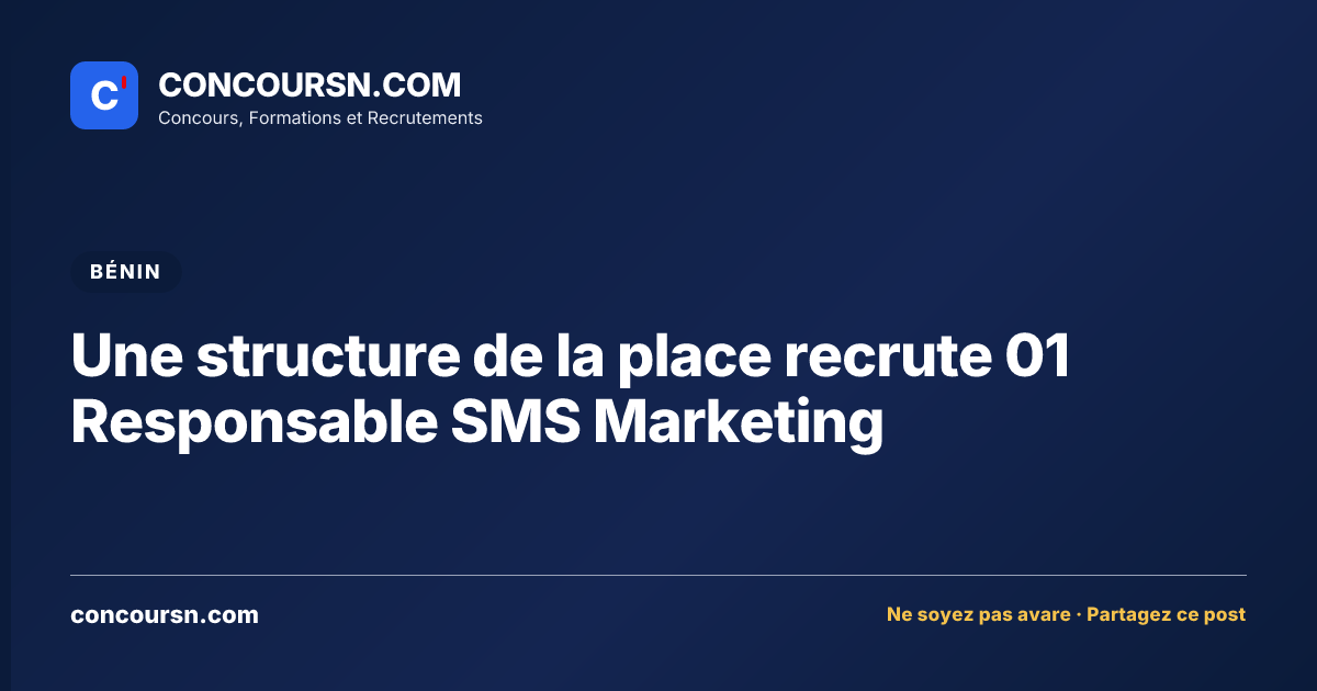 Illustration de l’article : Une structure de la place recrute 01 Responsable SMS Marketing