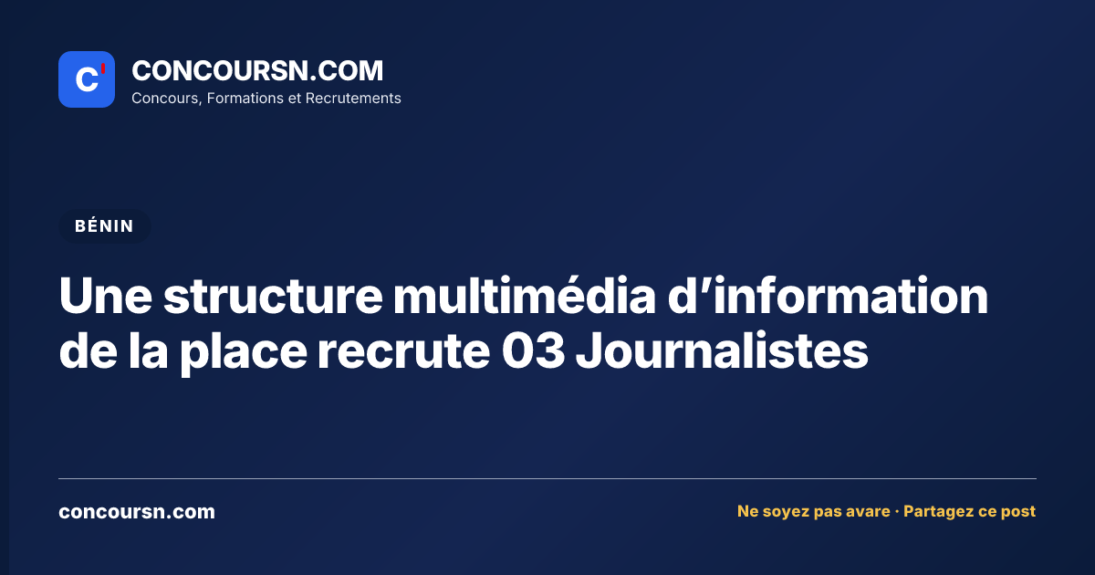 Illustration de l’article : Une structure multimédia d’information de la place recrute 03 Journalistes