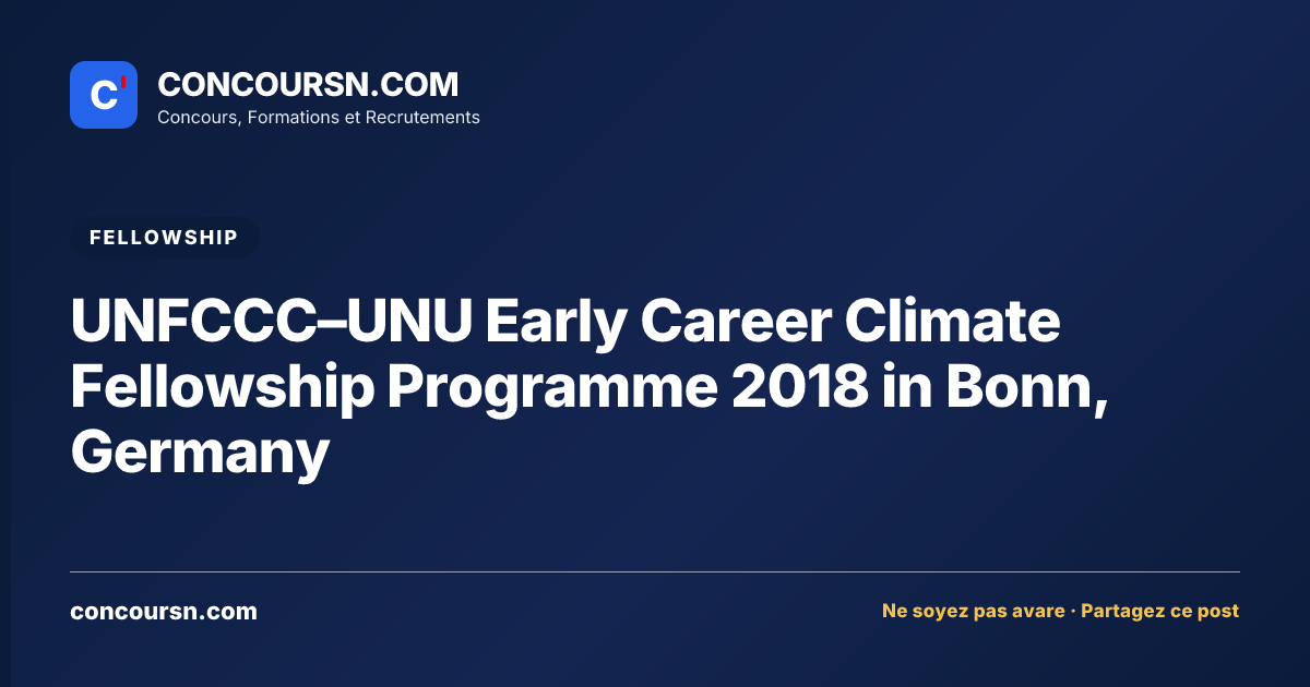 Illustration de l’article : UNFCCC–UNU Early Career Climate Fellowship Programme 2018 in Bonn, Germany