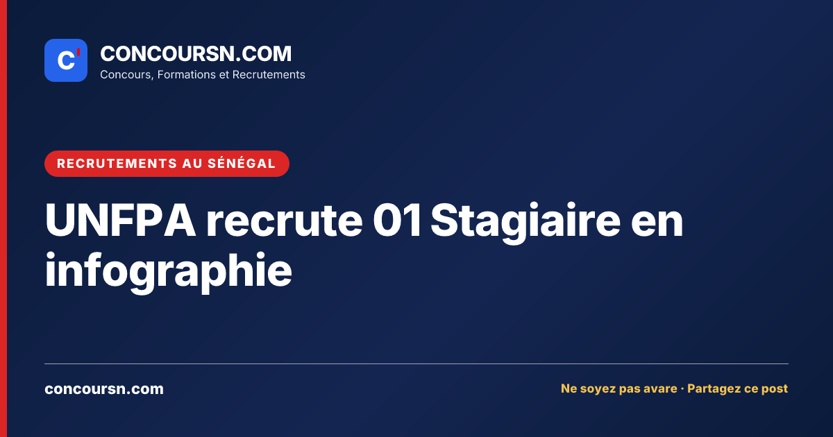 Illustration de l’article : UNFPA recrute 01 Stagiaire en infographie