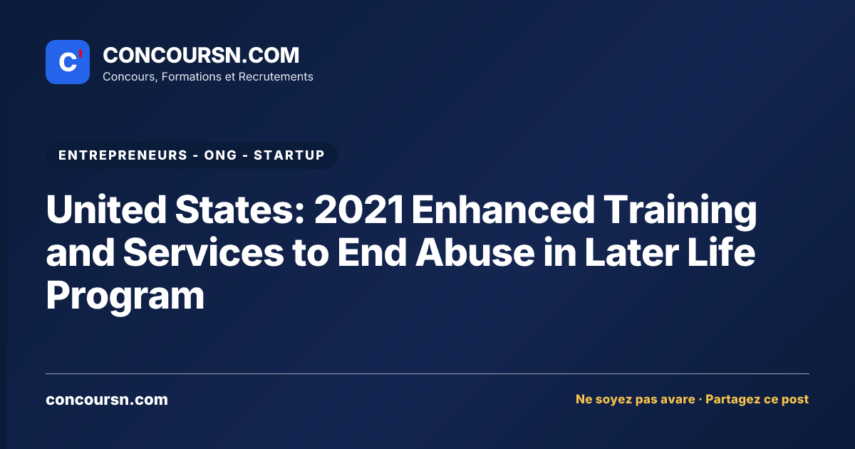 Illustration de l’article : United States: 2021 Enhanced Training and Services to End Abuse in Later Life Program