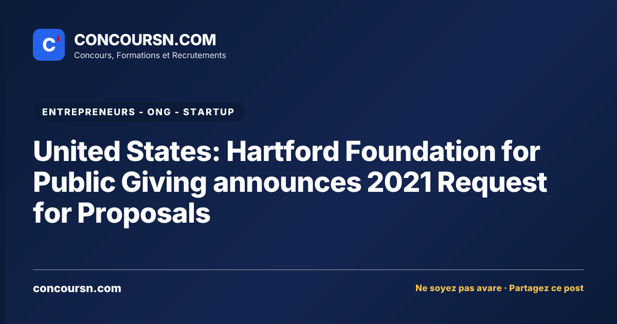 Illustration de l’article : United States: Hartford Foundation for Public Giving announces 2021 Request for Proposals