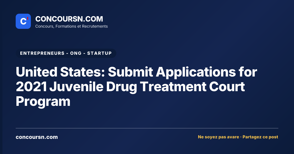 Illustration de l’article : United States: Submit Applications for 2021 Juvenile Drug Treatment Court Program