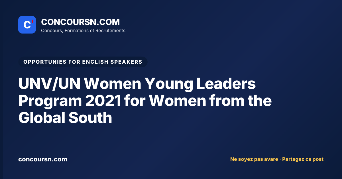 Illustration de l’article : UNV/UN Women Young Leaders Program 2021 for Women from the Global South