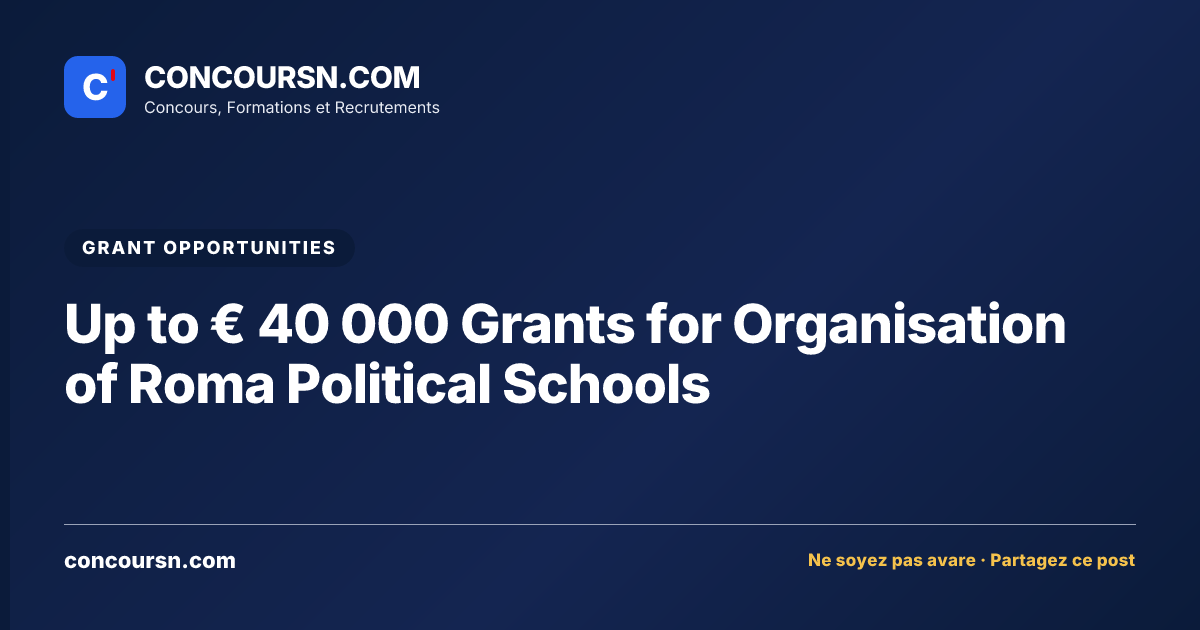 Illustration de l’article : Up to € 40 000 Grants for Organisation of Roma Political Schools