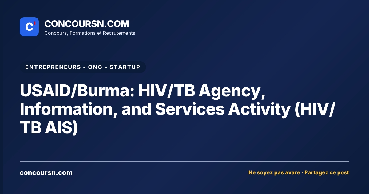 Illustration de l’article : USAID/Burma: HIV/TB Agency, Information, and Services Activity (HIV/TB AIS)