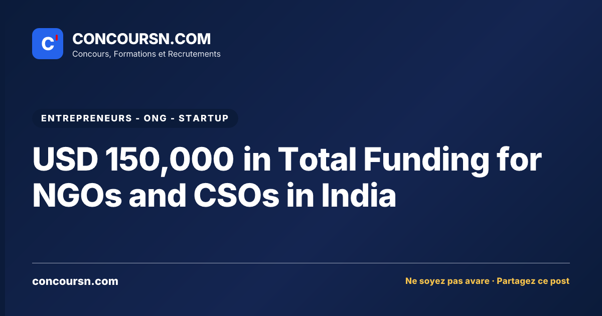 Illustration de l’article : USD 150,000 in Total Funding for NGOs and CSOs in India