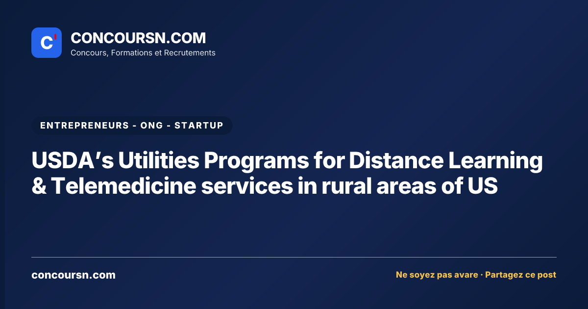 Illustration de l’article : USDA’s Utilities Programs for Distance Learning & Telemedicine services in rural areas of US