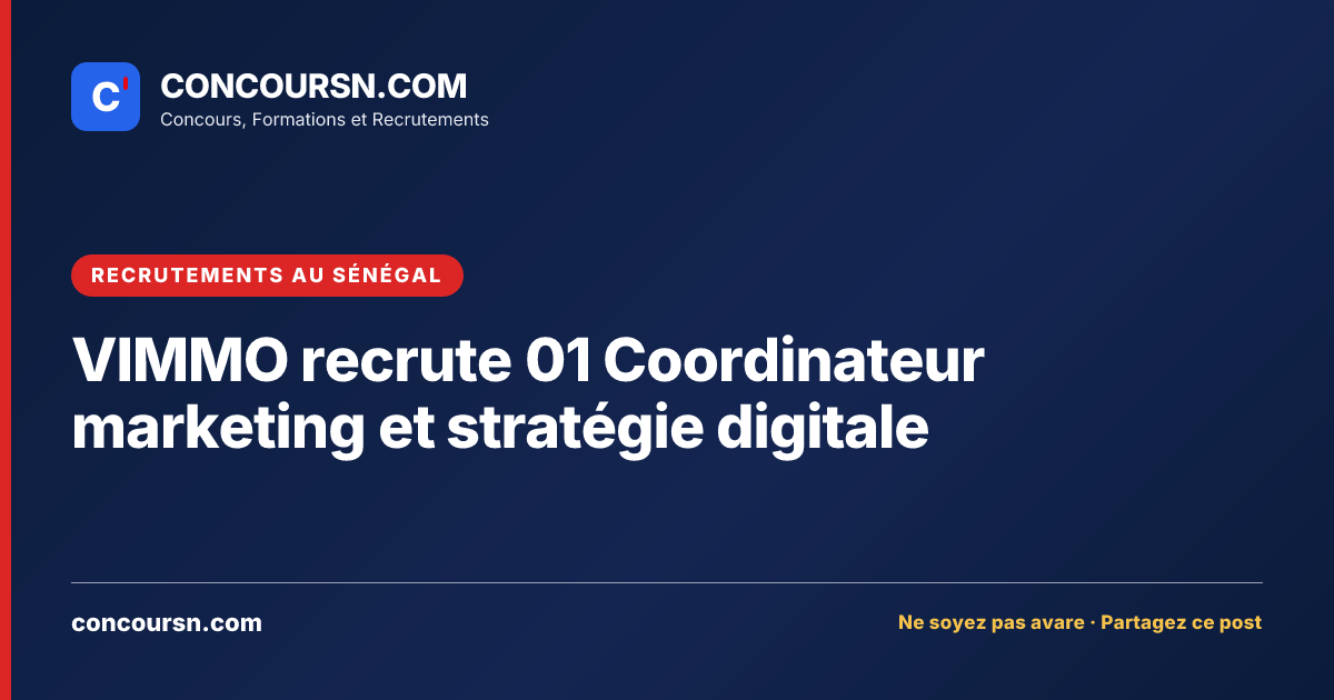 Illustration de l’article : VIMMO recrute 01 Coordinateur marketing et stratégie digitale