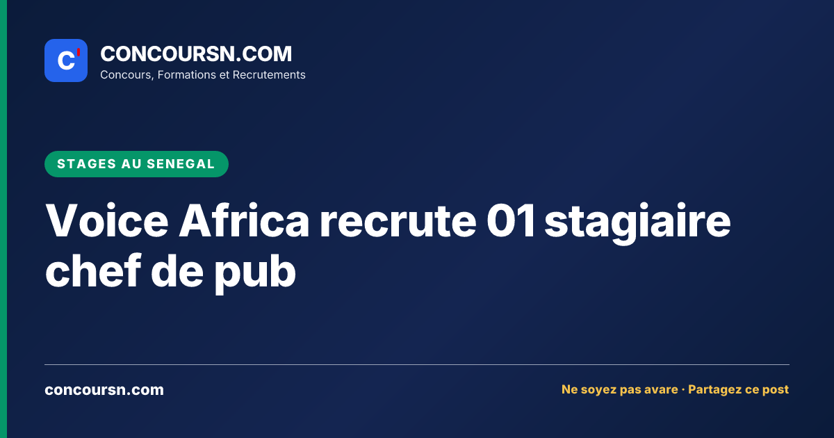 Illustration de l’article : Voice Africa recrute 01 stagiaire chef de pub