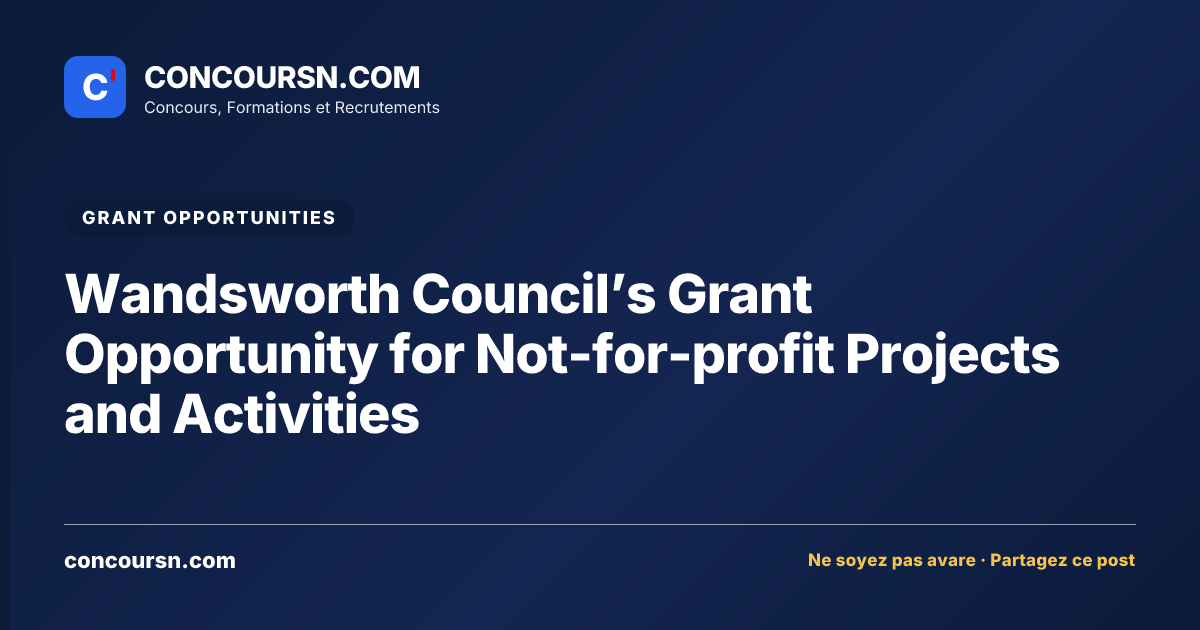 Illustration de l’article : Wandsworth Council’s Grant Opportunity for Not-for-profit Projects and Activities