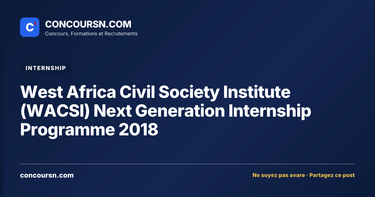 Illustration de l’article : West Africa Civil Society Institute (WACSI) Next Generation Internship Programme 2018
