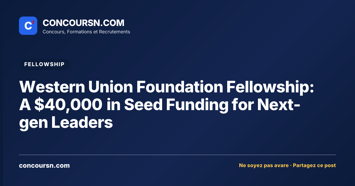 Illustration de l’article : Western Union Foundation Fellowship: A $40,000 in Seed Funding for Next-gen Leaders