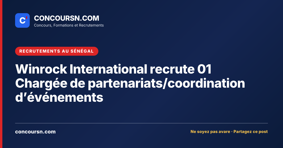 Illustration de l’article : Winrock International recrute 01 Chargée de partenariats/coordination d’événements