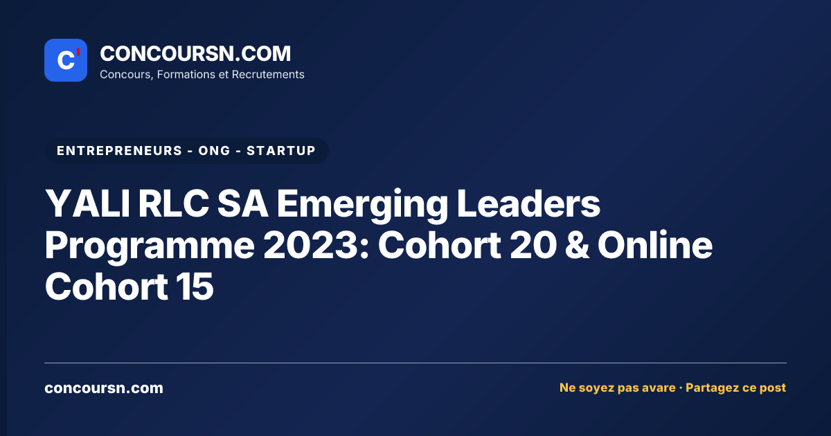 Illustration de l’article : YALI RLC SA Emerging Leaders Programme 2023: Cohort 20 & Online Cohort 15