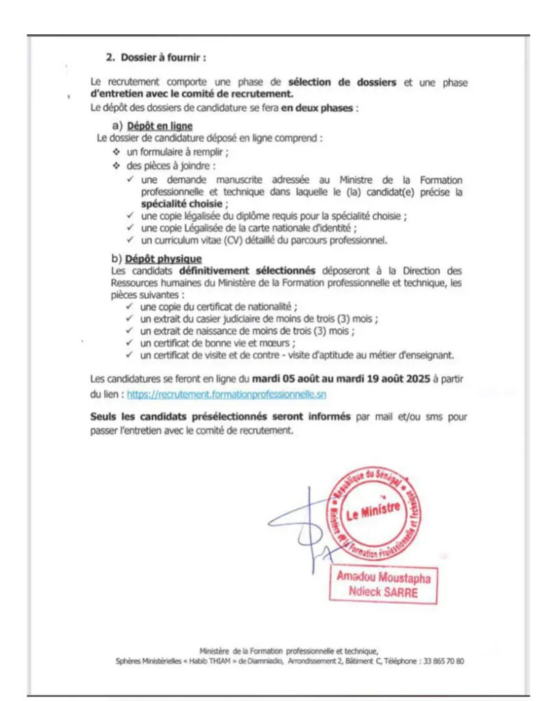 Le ministère de la Formation professionnelle recrute 200 enseignants ...